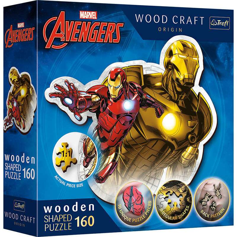 Пазл 160 Wooden Shaped Trefl: Disney Marvel Heroes