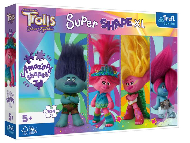 Пазл 104 Super Shape XL Trefl: Universal Trolls 3