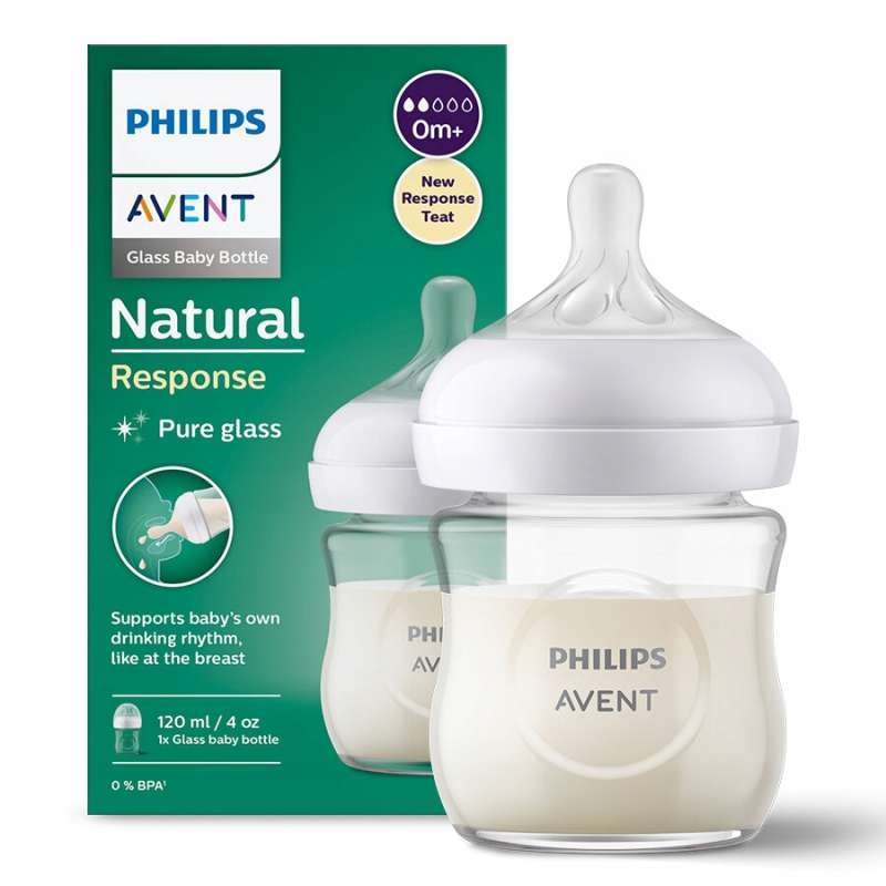 Стеклянная бутылочка для кормления Philips Avent Natural (природный поток), 0 мес+., 125 мл.