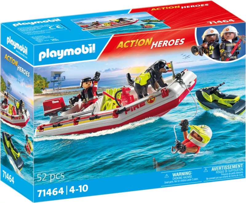 Playmobil - Лодка пожарной бригады с гидроциклом 