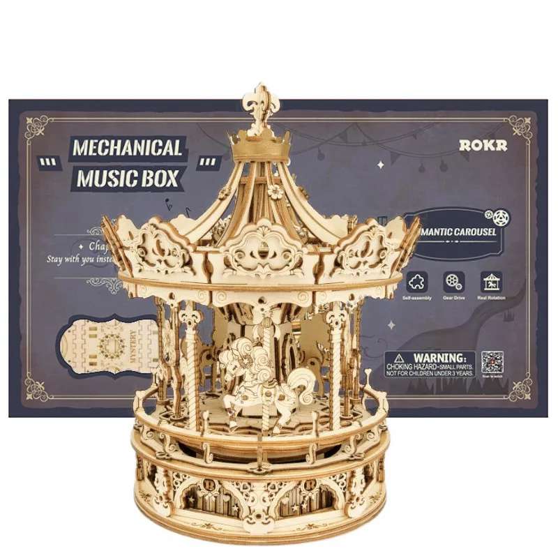 Деревянный 3D пазл ROBOTIME - Romantic Carousel 