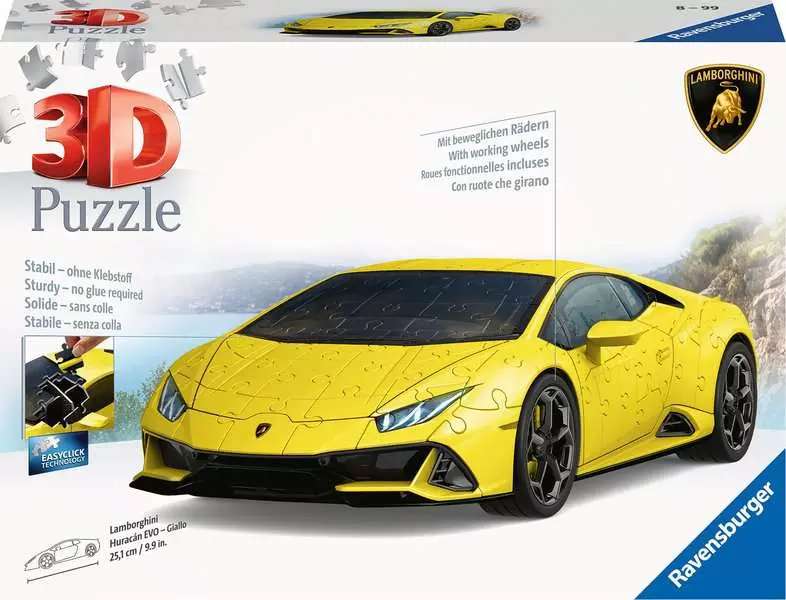 3D пазл Lamborghini Huracan, желтый