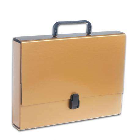 Папка-портфель A4 ламинированный картон золотая