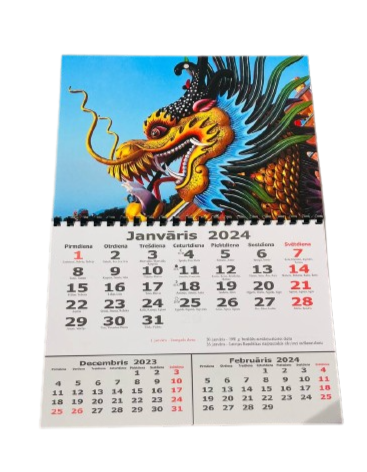 Настенный календарь 2024  (1 месяц, 200 x 300 мм) (LV)