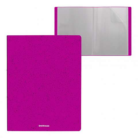 Папка файловая пластиковая ErichKrause® Matt Grains, c 20 карманами, A4, маджента