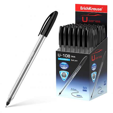 Шариковая ручка ErichKrause melna U-108 Classic Stick 1.0 mm