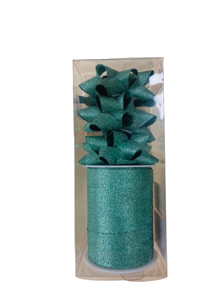 Рождественский набор для упаковки 1смх10м 3 банта зеленые 