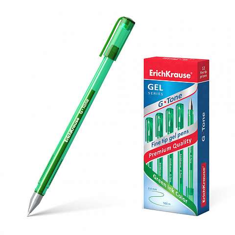 Ручка гелевая ErichKrause® G-Tone, цвет чернил зеленый