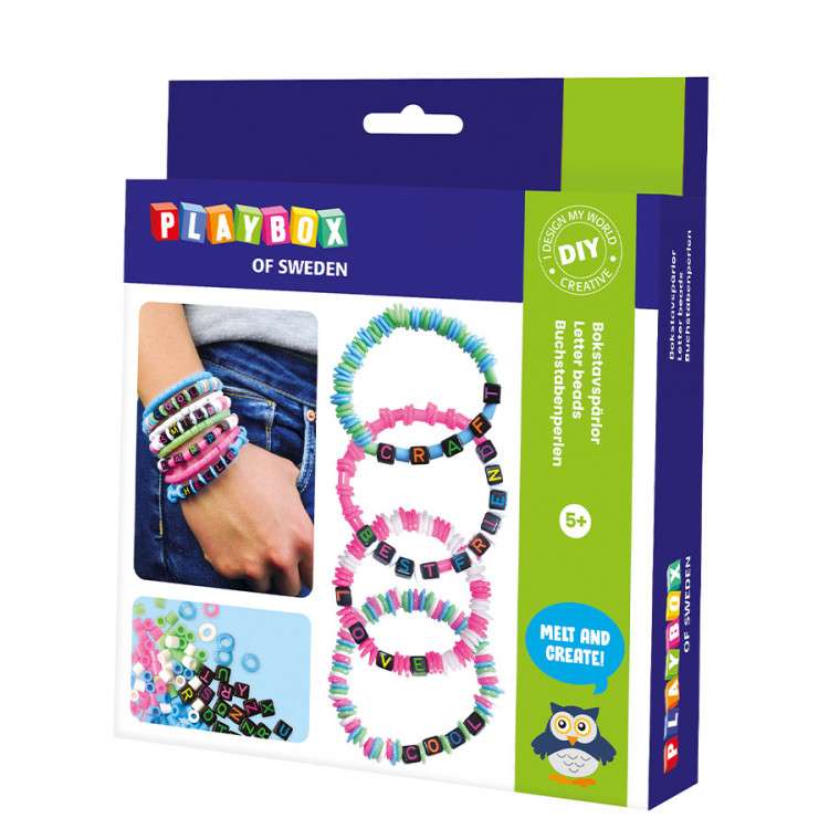 Набор для творчества PLAYBOX, Letter Beads Neon