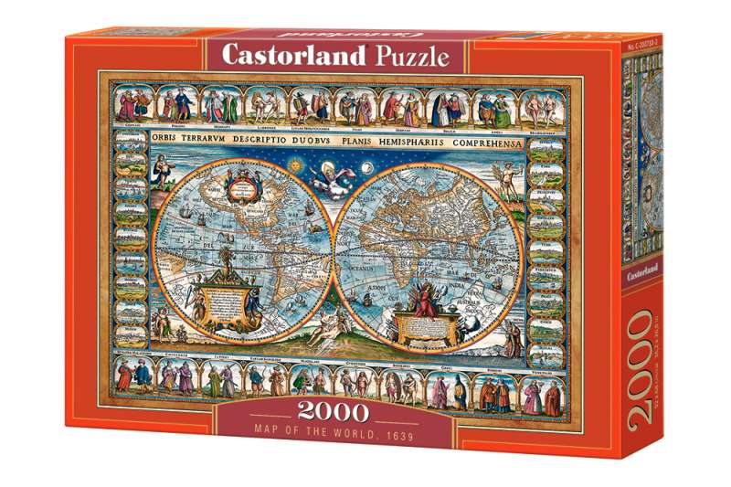 Пазл 2000 CASTORLAND Map of the world