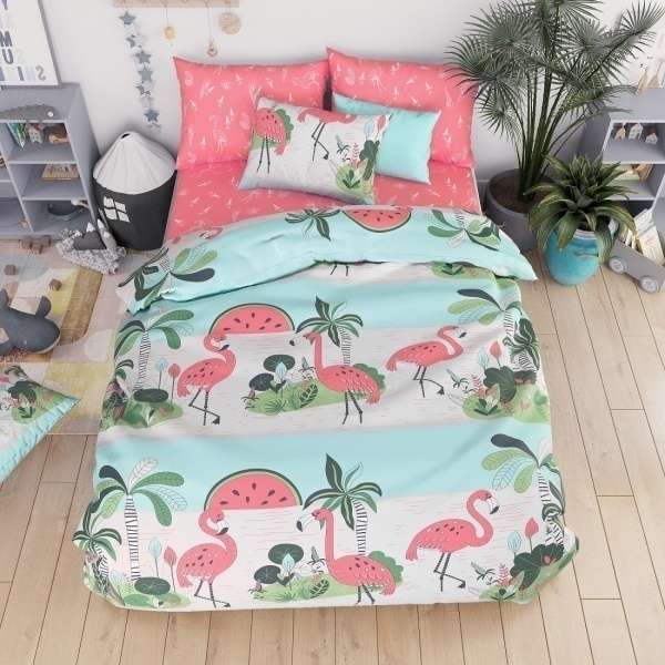 Комплект постельного белья - Фламинго 50x70