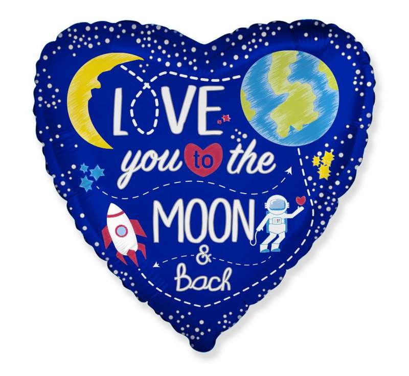 Фольгированный шар 18 FX - I love you Moon
