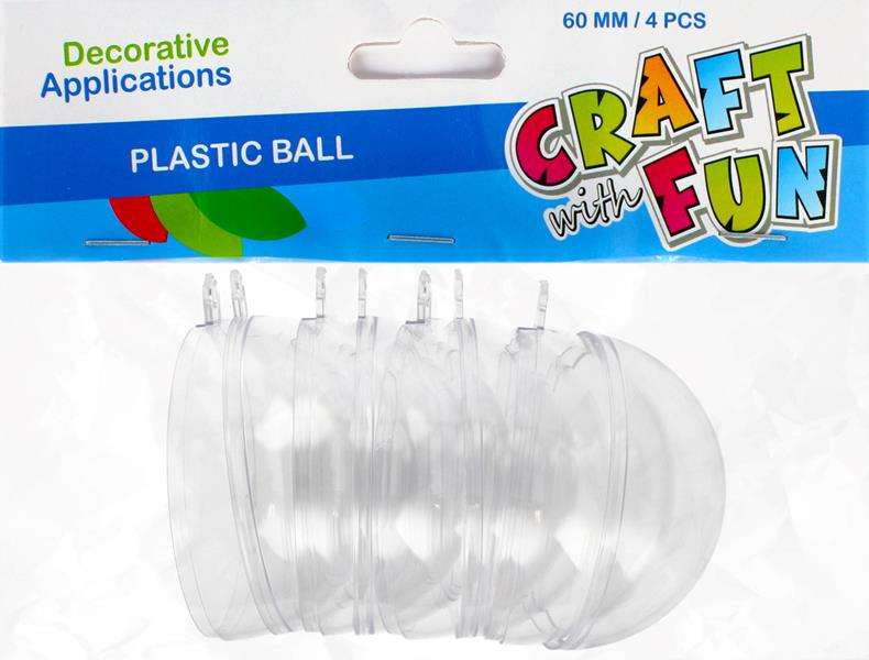 Декор - набор пластмассовых шаров, 6 см 4шт.