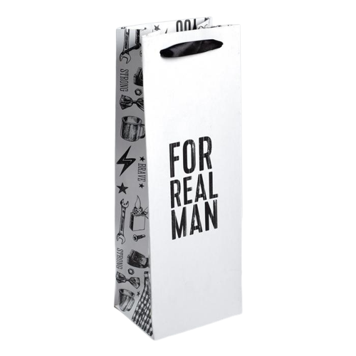 Пакет под бутылку - For real man, 36 × 13 × 10 см