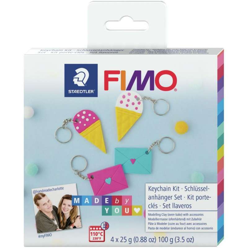 Полимерная глина FIMO, Набор брелоков 4 цвета