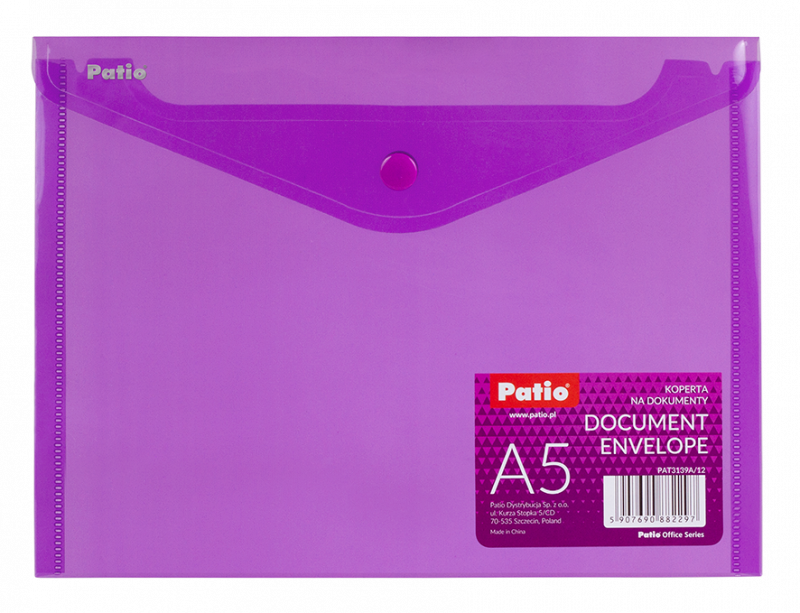 Папка A5 с кнопкой PATIO фиолетовая 