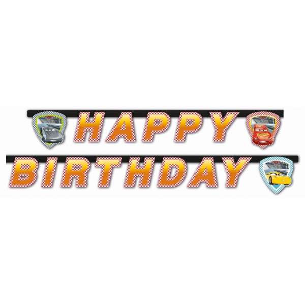 Праздничная гирлянда Happy Birthday Cars 3