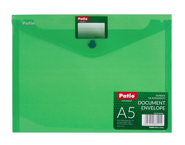 Папка A5 с кнопкой PATIO ярко-зеленая