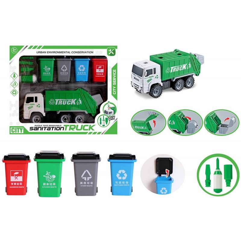 Набор игрушек - мусоровоз с контейнерами 