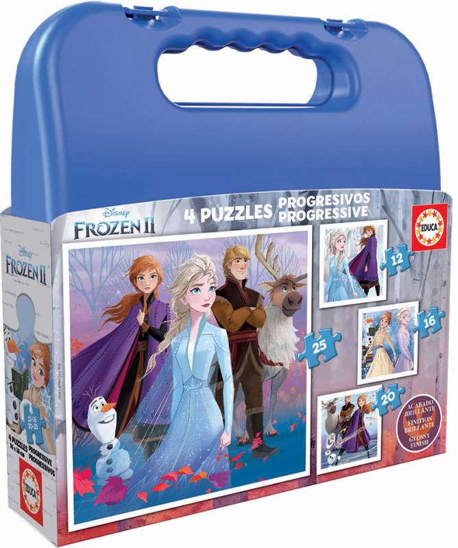 Puzzle EDUCA с клеем Frozen, 4 x 12+16+20+25 деталей