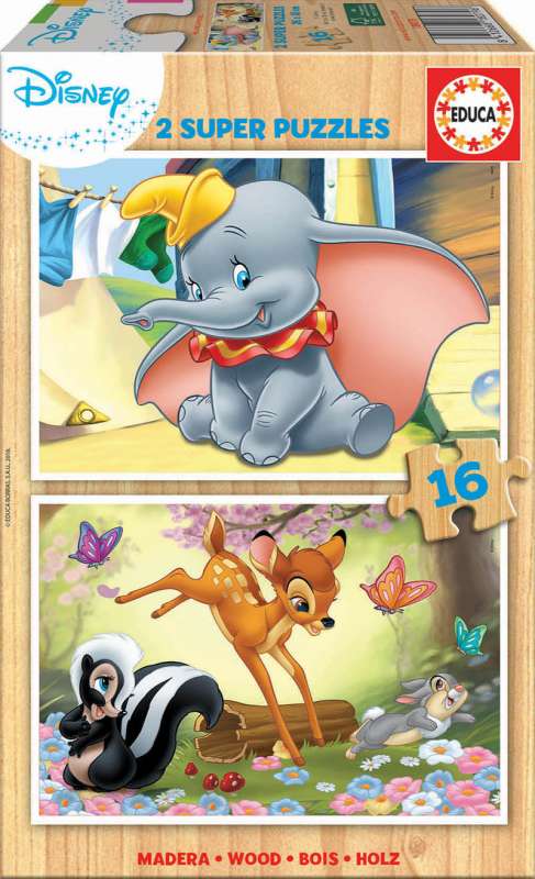 Puzzle EDUCA Disney animals, 2 x 16 деталей