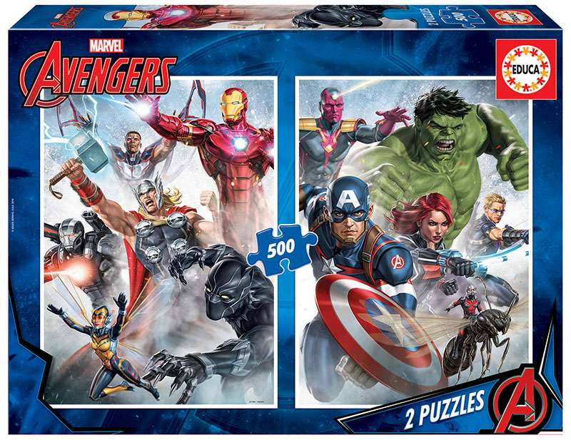 Puzzle EDUCA с клеем Avengers, 2 x 500 деталей