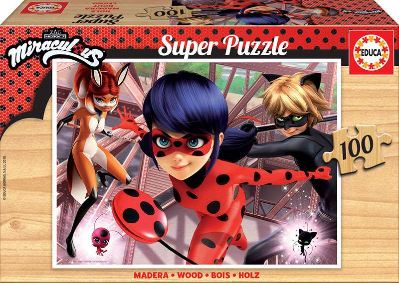 Puzzle EDUCA Madera Ladybug, 100 деталей