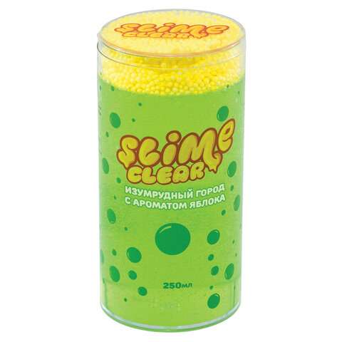 Игрушка ТМ Slime Clear-slime Изумрудный город с ароматом яблока, 250 гр. 