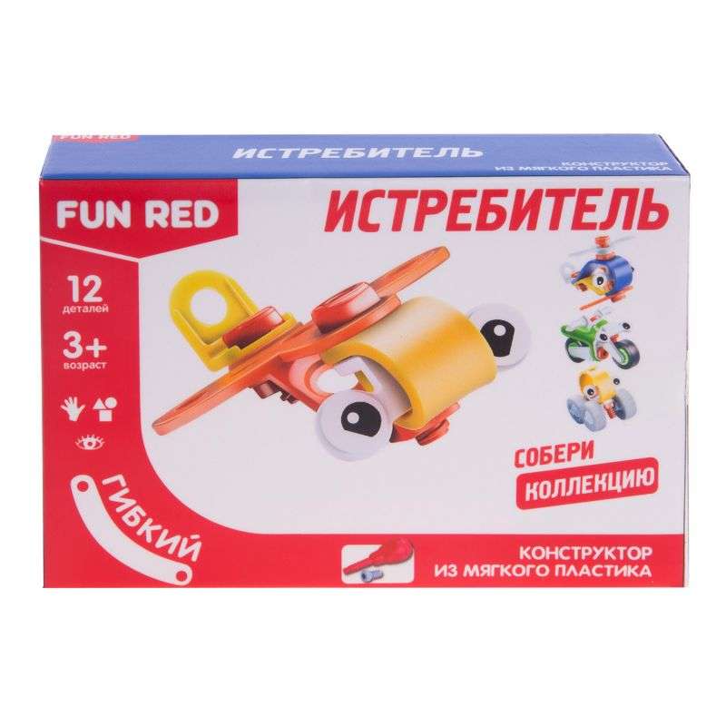 Гибкий конструктор Fun Red. Истребитель 12 дет. 