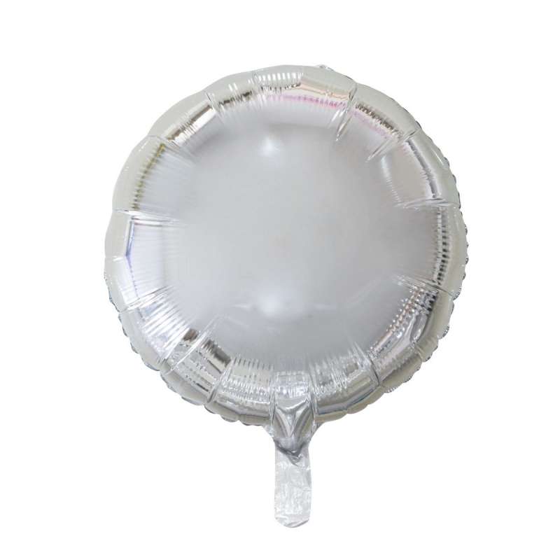 Фольгированный шар 18 серебряный, круглый