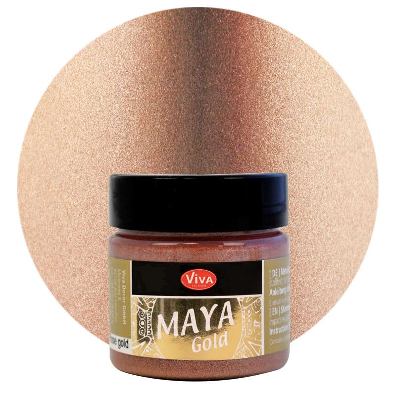 Блестящяя металлическая краска VIVA Maya Gold 45мл - Rose gold