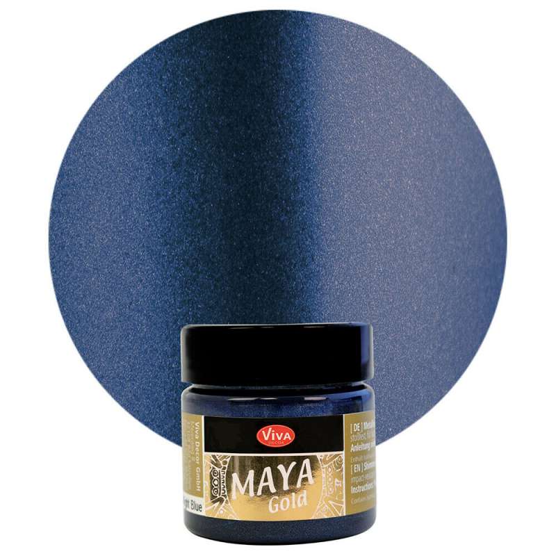 Блестящяя металлическая краска VIVA Maya Gold 45мл - Nachtblau