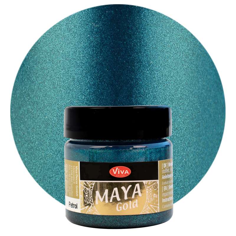 Блестящяя металлическая краска VIVA Maya Gold 45ml-Petrol
