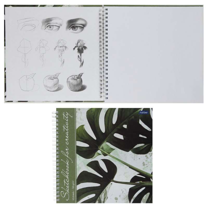 SketchBook 60л А4ф- Тропические листья