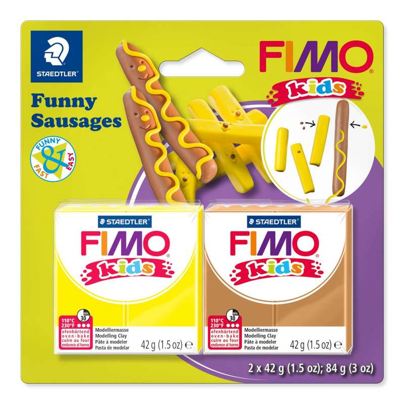 Набор полимерной глины для лепки FIMO "Fanny Sausages", 2 цвета