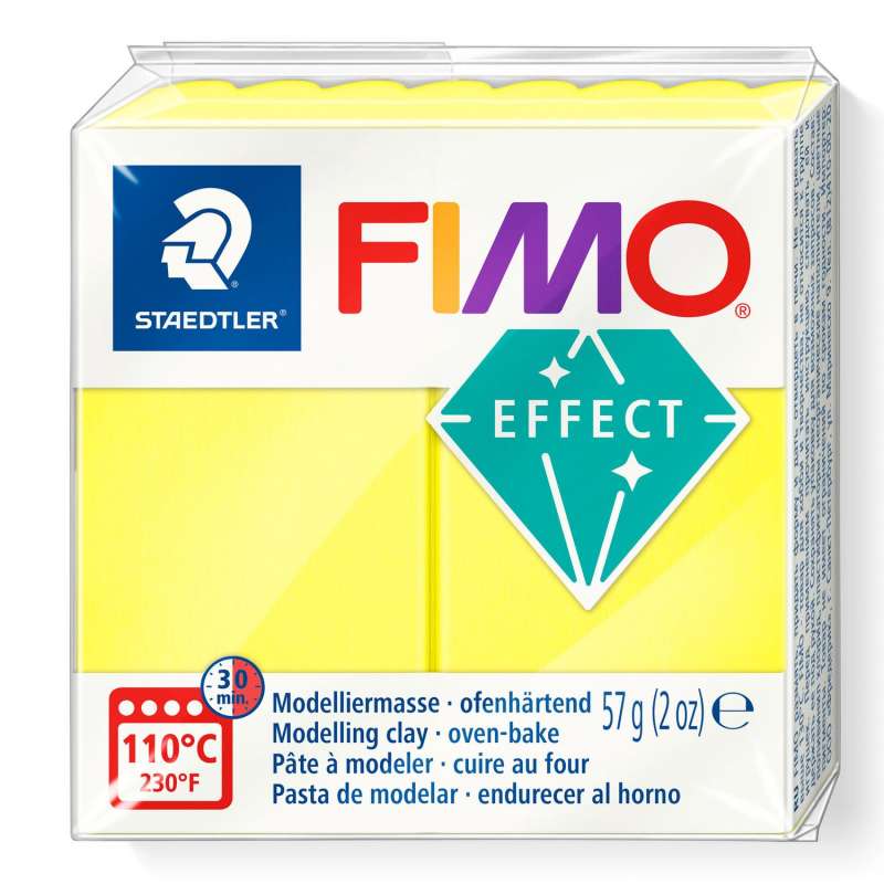 Полимерная глина Fimo Effect, 57 г., неоново-желтый
