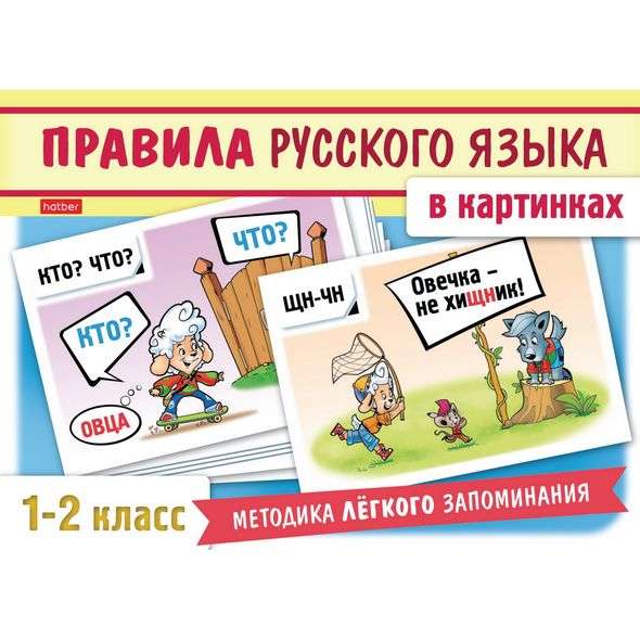 Правила русского языка в картинках для 1 2 класса