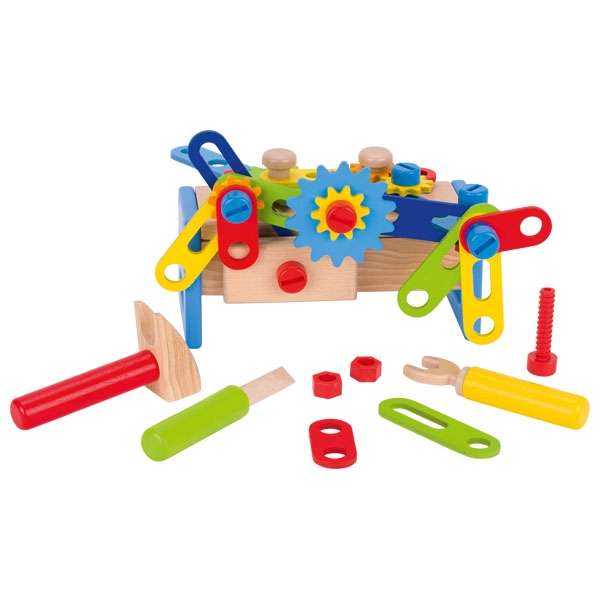 Верстак игрушечный, переносной ящик, инструменты GOKI, 40 деталей
