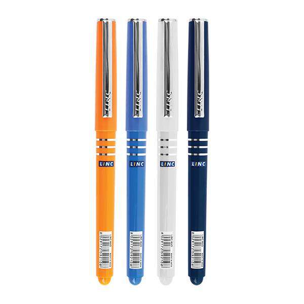 Шариковая ручка- Linc AXO/0.5 мм/ синий стержень/черная /белая