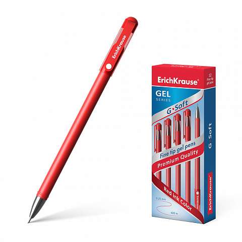 Ручка гелевая ErichKrause G-Soft, цвет чернил красный