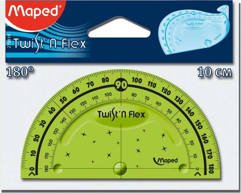 Транспортир MAPED Twist`n Flex 180°-10см