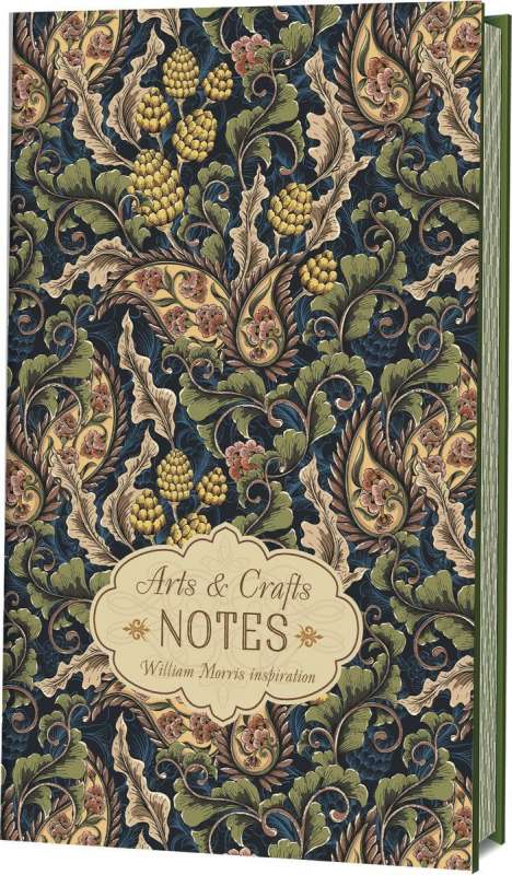 Записная книжка Arts and Crafts NOTES по мотивам работ Уильяма Морриса (зеленая с огурцами)