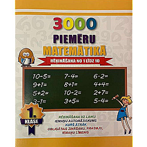 Burtnīca 3000 piemēru matemātikāRēķināšana1-10 1. klase