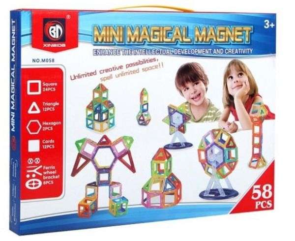 Набор магнитного конструктора Magical Magnet, 58 деталей