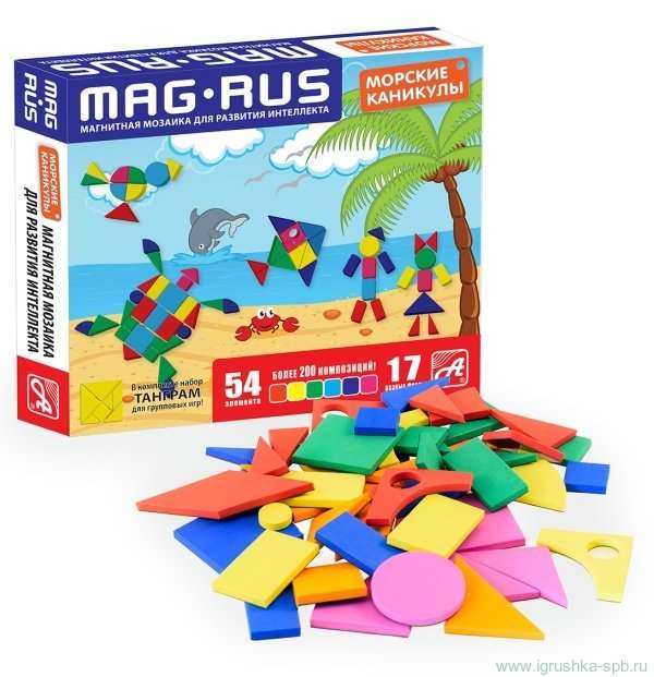 Магнитная мозаика Mag-Rus - Морские каникулы, 54 элемента