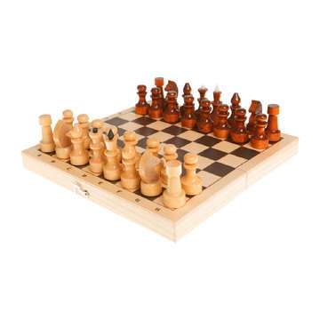 Настольная игра "Шахматы",  лакированные с доской  (290*145*38)