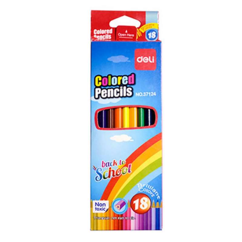 Цветные карандаши DELI треугольные, 18 цветов
