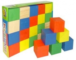 Кубики деревянные 20 шт. Цветные