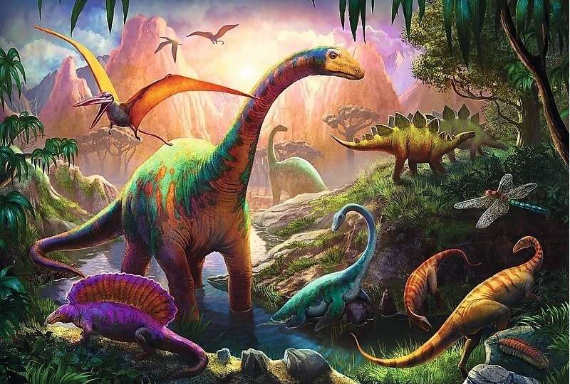 Пазл 100 Trefl: Планета динозавров