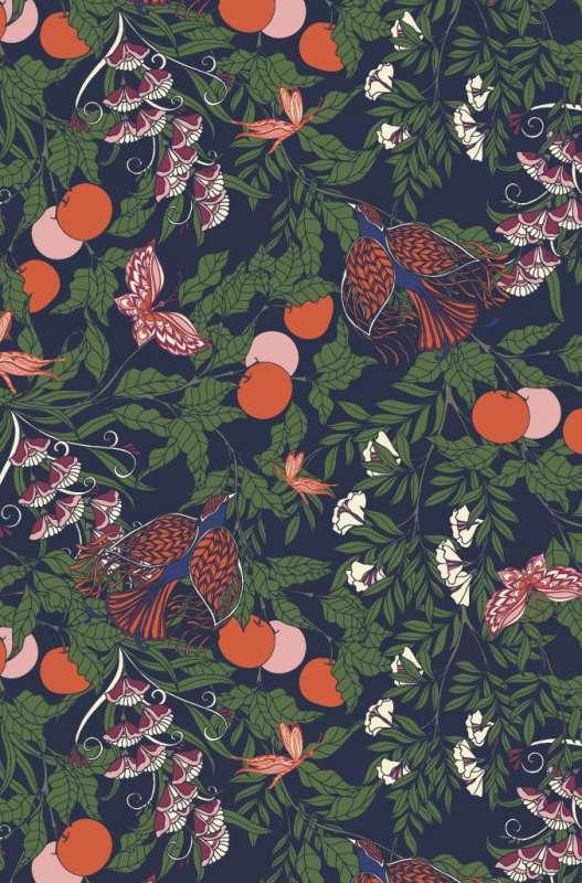 Ежедневник William Morris Inspiration розовые и серые листья